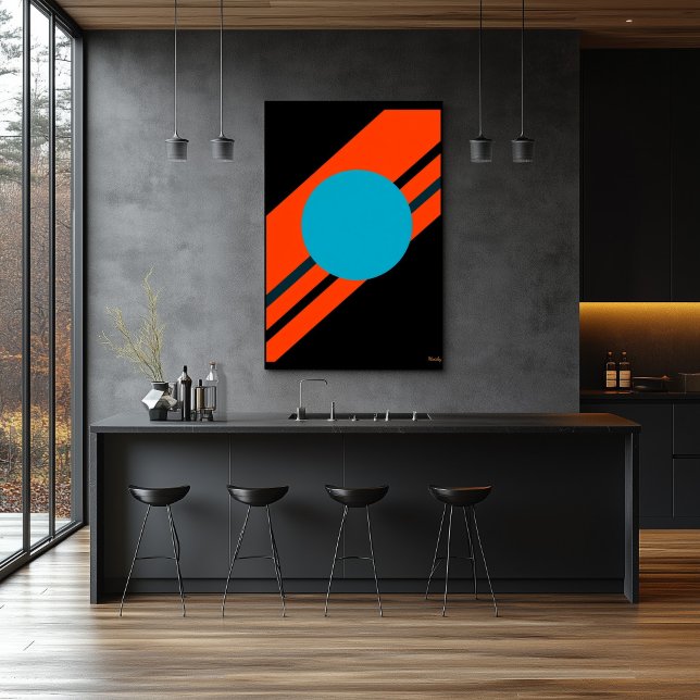 Cyan cirkel med orange diagonal Bauhaus-design Poster (Skapare uppladdad)