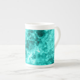 Cyan Crumpled Struktur Benporslin Mugg