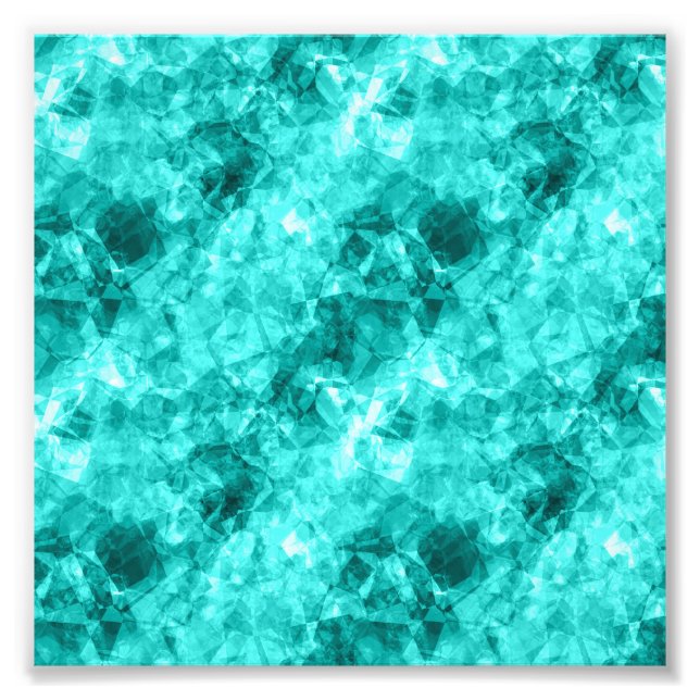 Cyan Crumpled Struktur Fototryck (Framsidan)