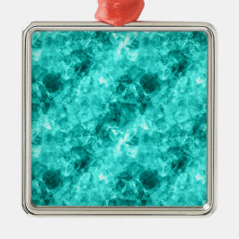 Cyan Crumpled Struktur Julgransprydnad Metall