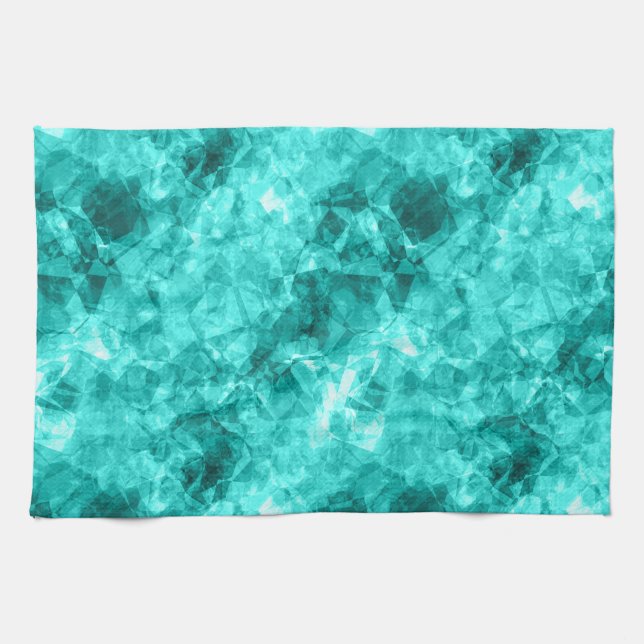 Cyan Crumpled Struktur Kökshandduk (Horisontell)