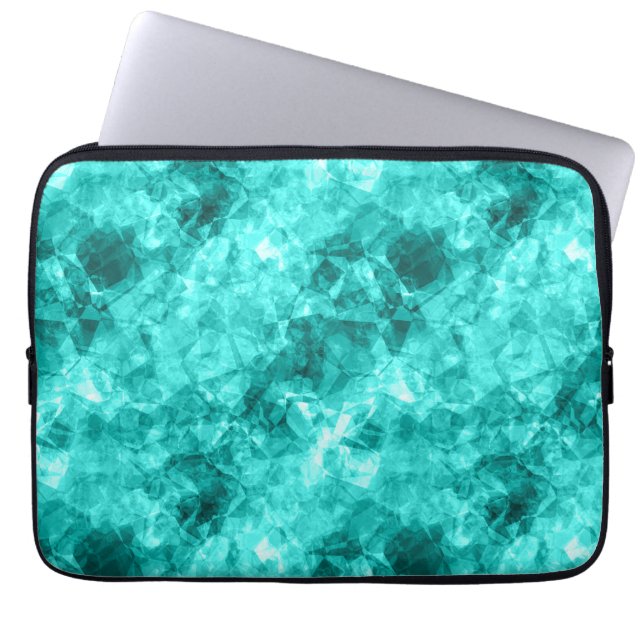 Cyan Crumpled Struktur Laptop Sleeve (Framsidan)