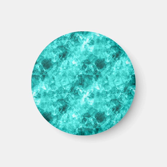 Cyan Crumpled Struktur Magnet (Framsidan)