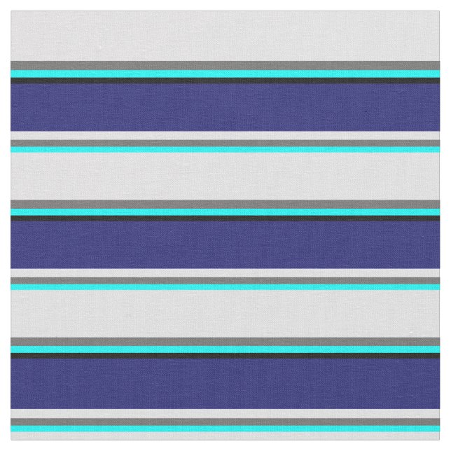 Cyan, Dim Grått, Lavender, Midnight Blue & Black Tyg (Närbild)