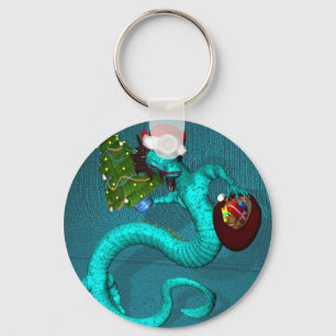 Cyan Dragon Nyckelring