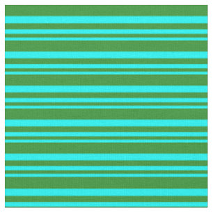 Cyan & Forest Grönt Färgad Mönster Tyg