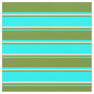 Cyan, Grönt och Blek Goldenrod Mönster Tyg