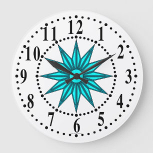 Cyan Guiding Star Wall Clock Stor Klocka