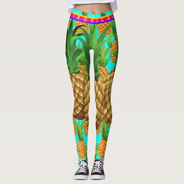 Cyan - I Kärlek Ananas Leggings (Framsida)