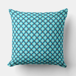 Cyan kor tartan pläderad med lätt rundad lindring kudde