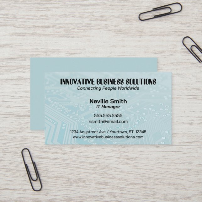 Cyan kretskort Teknik Datorer IT Visitkort (Fram/Back In Situ)