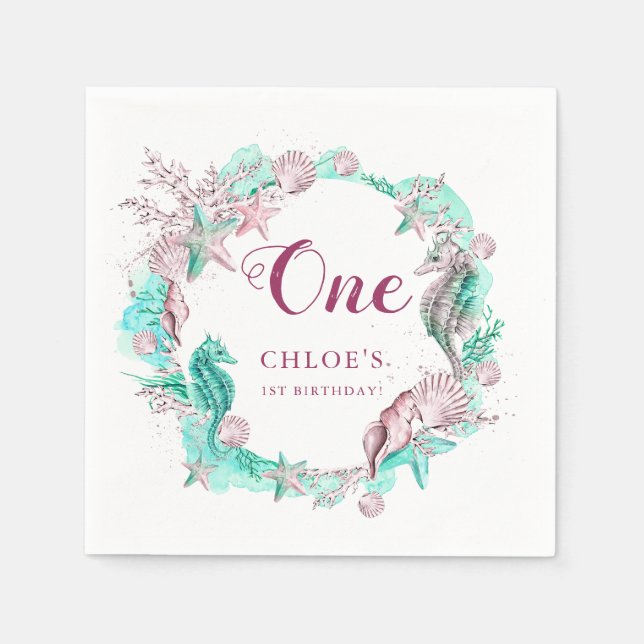 Cyan & Lavender under Havsdagen Pappersservett (Framsidan)