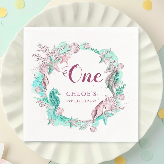 Cyan & Lavender under Havsdagen Pappersservett (Skapare uppladdad)