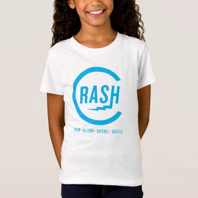 Cyan logotyp för Kraschflickautslagsplats Tee Shirt (Framsida)