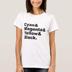 Cyan Magenta Gul Svart CMYK Färgchema T Shirt