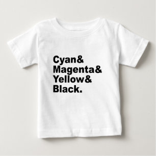 Cyan Magenta Gul Svart CMYK Färgchema T-shirt