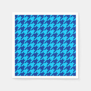 Cyan marinblå Houndstooth Plaid Pappersservett