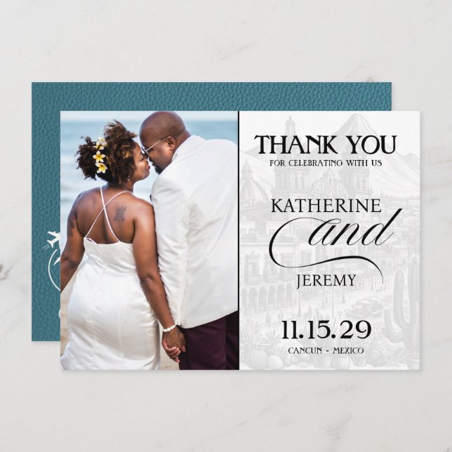 Cyan Mexico Passport Tack Kort (Fram/baksida)