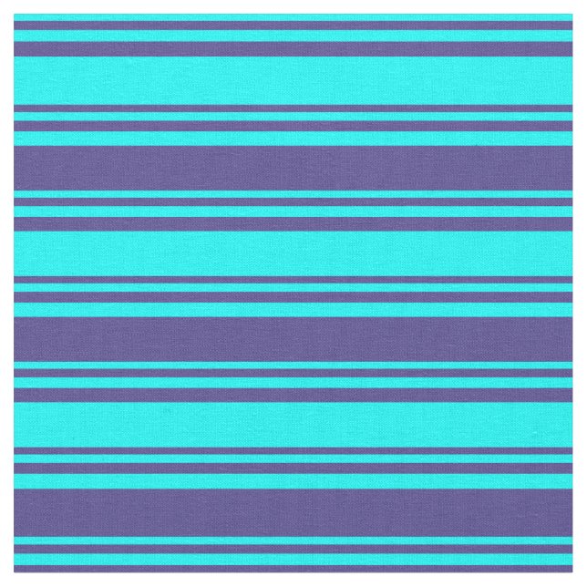 Cyan & Mörk Slate Blue Färgad Mönster Tyg (Närbild)