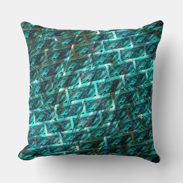 Cyan nedfläckad, betad, gräddning eller annan tege kudde (Framsida)