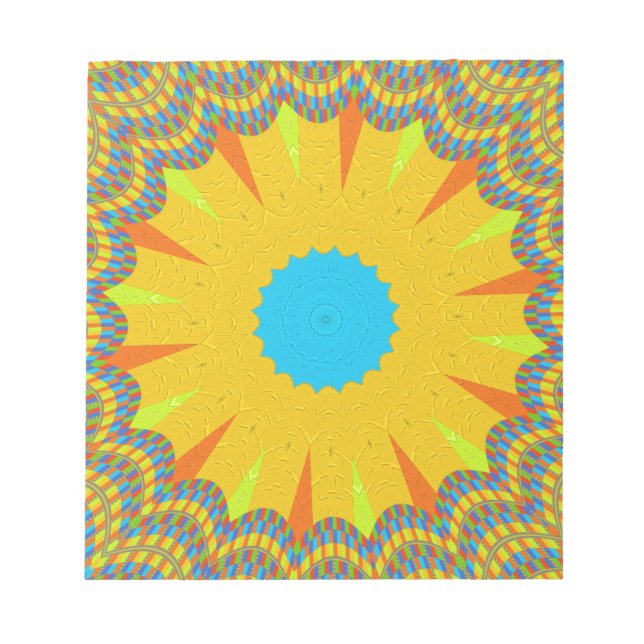 Cyan och Guld Mandala Art Print Anteckningsblock (Framsida)