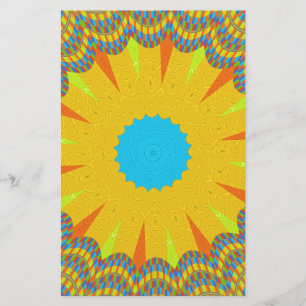 Cyan och Guld Mandala Art Print Brevpapper