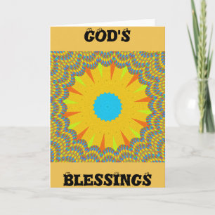 Cyan och Guld Mandala Art Print Kort