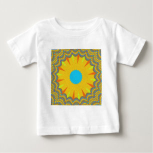 Cyan och Guld Mandala Art Print T Shirt