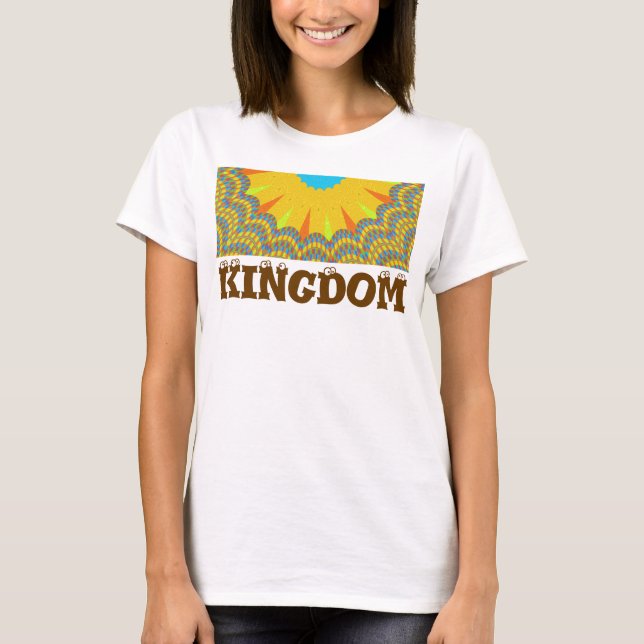 Cyan och Guld Mandala Art Print Tee Shirt (Framsida)