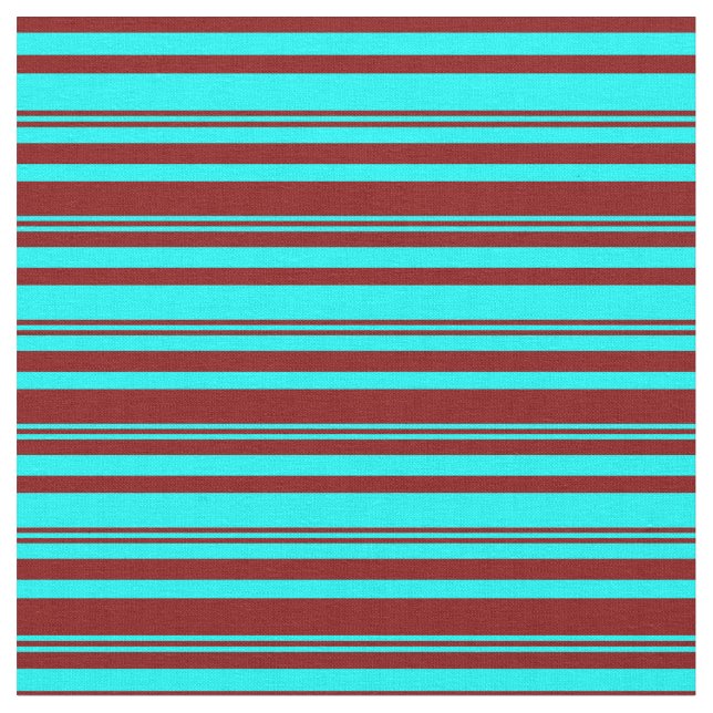Cyan- och maronFärgaden Linjer/Rand Mönster Tyg (Närbild)