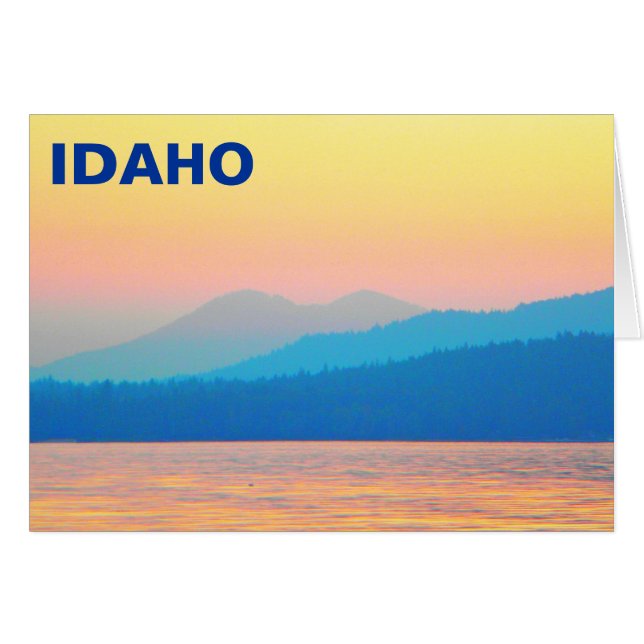 Cyan och Salmon Sunset Hälsningskort (Framsidan Horizontal)