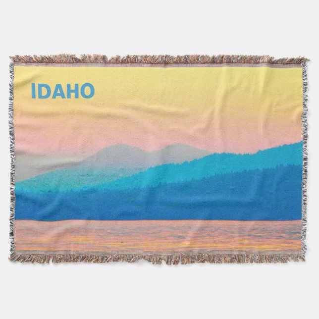 Cyan och Salmon Sunset Mysfilt (Framsidan)