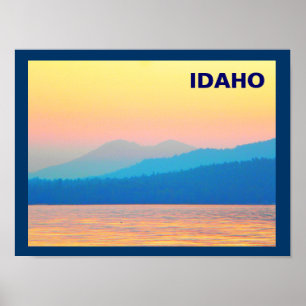 Cyan och Salmon Sunset Poster