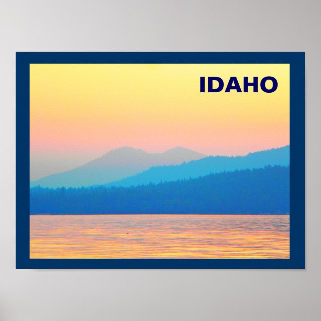 Cyan och Salmon Sunset Poster (Framsidan)