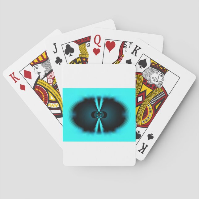 Cyan och svart abstrakt konsttryck casinokort (Baksidan)