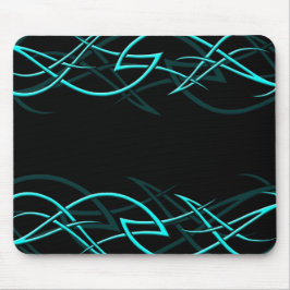 Cyan på svart "elegans" Mousepad Musmatta