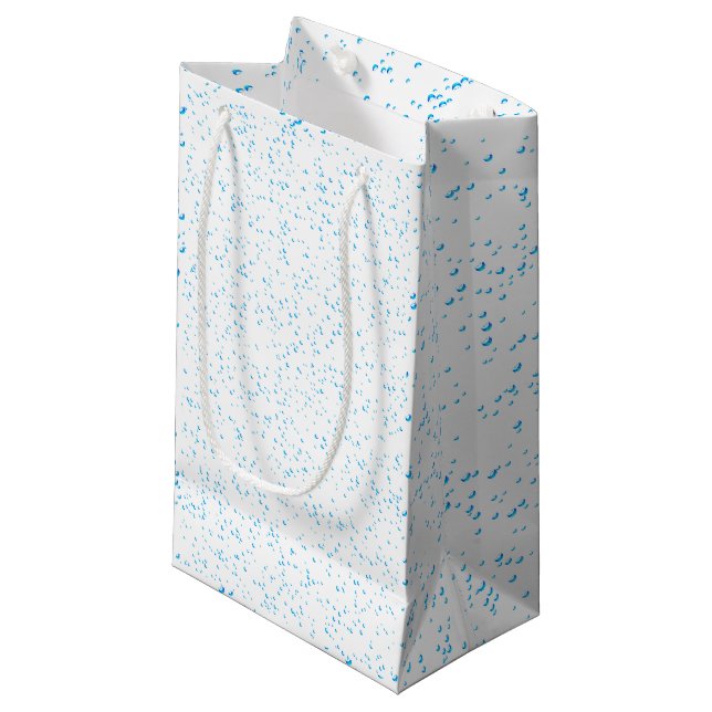 Cyan Rain Glossy Gift Bag (Framsidan Vinklad)