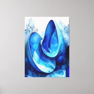 Cyan Seashell Whirl Canvastryck