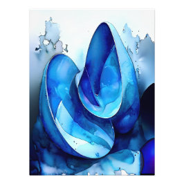 Cyan Seashell Whirl Fototryck