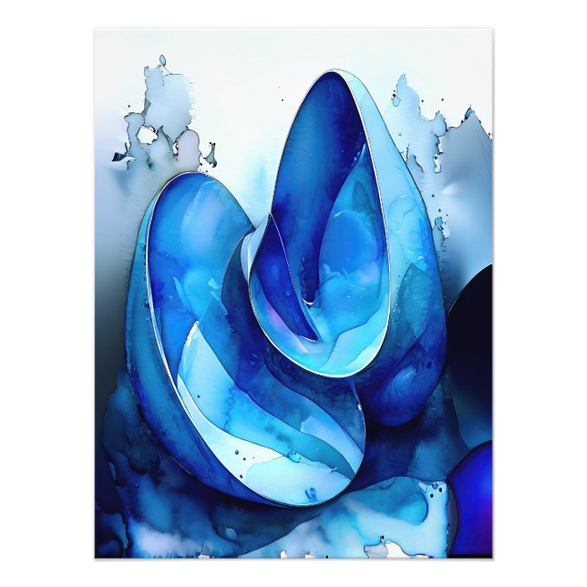 Cyan Seashell Whirl Fototryck (Framsidan)