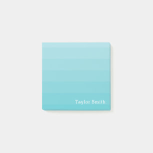 Cyan Shades of Blue Vågrät Rand Youthful Post-it Block