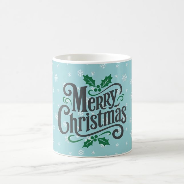 Cyan snöflingemönster kaffemugg (Center)