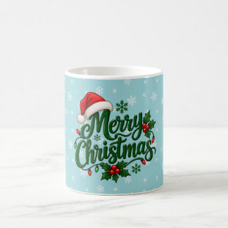 Cyan snöflingemönster kaffemugg
