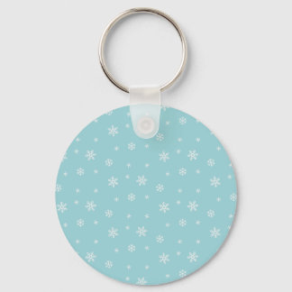 Cyan snöflingemönster nyckelring