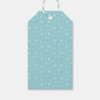 Cyan snöflingemönster presentetikett
