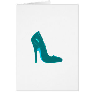 Cyan stiletthälrätsida den MUSEUMZazzle gien Hälsningskort
