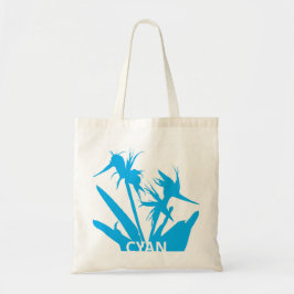 CYAN - Tote bag con Flor del paraíso en calipso  Tygkasse