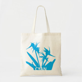 CYAN - Tote bag con Flor del paraíso en calipso  Tygkasse
