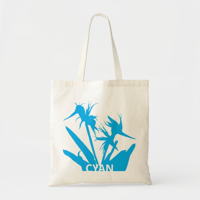 CYAN - Tote bag con Flor del paraíso en calipso  Tygkasse (Framsidan)