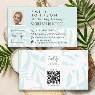Cyan Tropical Botanical Löv Beauty & Spa Photo QR Visitkort